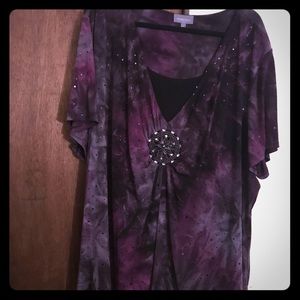 Essentials 4x purple blouse